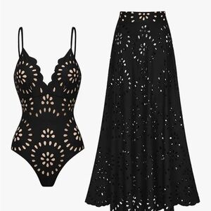 Elegant Black Women Swim One Piece